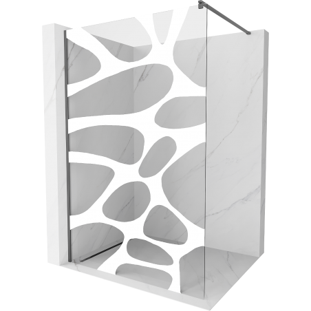 Mexen Kioto ścianka prysznicowa Walk-in 140 x 200 cm, biała fala 8 mm, gun metal - 800-140-101-95-97