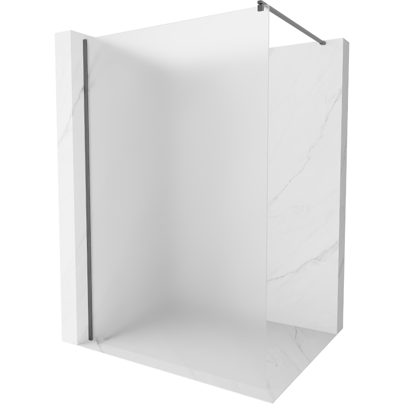Mexen Kioto ścianka prysznicowa Walk-in 90 x 200 cm, szron 8 mm, gun gray szczotkowany - 800-090-101-66-30