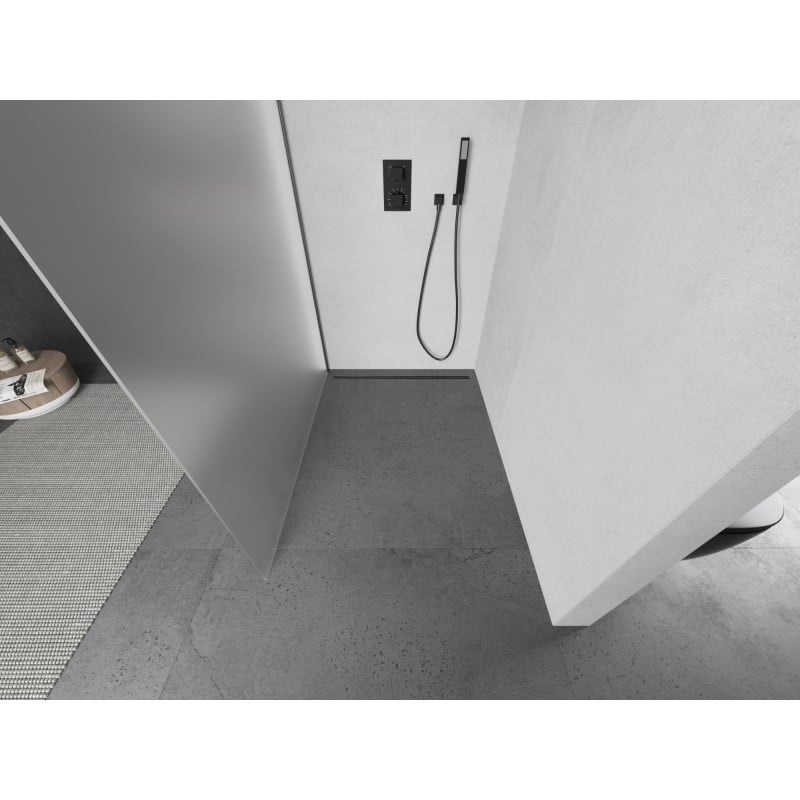 Mexen Kioto ścianka prysznicowa Walk-in 120 x 200 cm, szron 8 mm, gun gray szczotkowany - 800-120-101-66-30