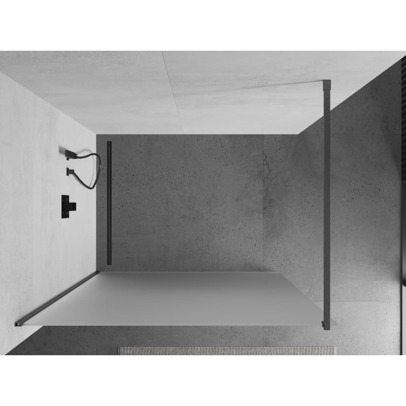 Mexen Kioto ścianka prysznicowa Walk-in 130 x 200 cm, szron 8 mm, gun gray szczotkowany - 800-130-101-66-30