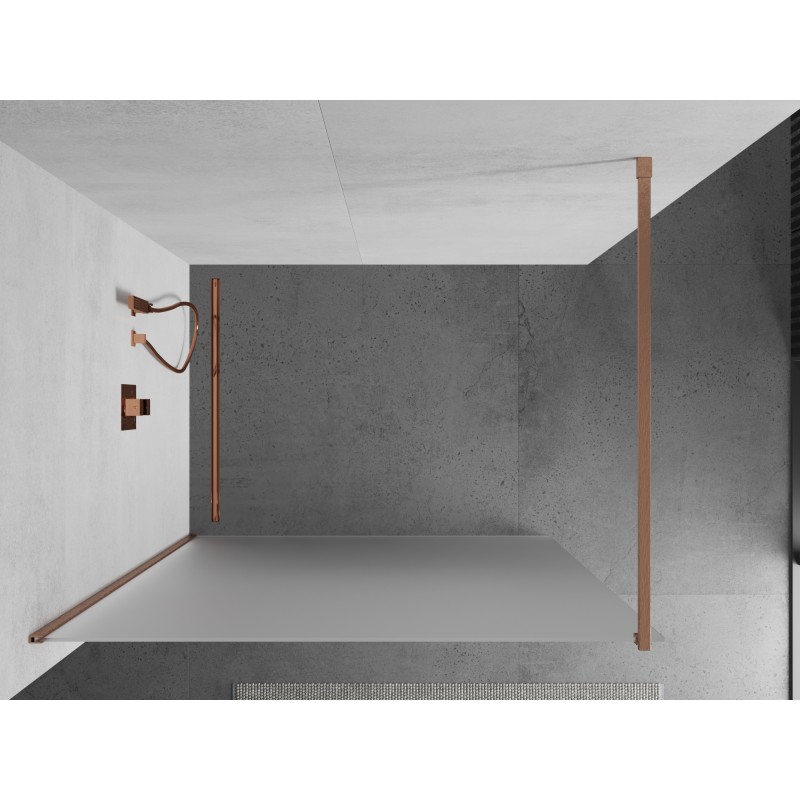 Mexen Kioto ścianka prysznicowa Walk-in 80 x 200 cm, szron 8 mm, miedź szczotkowana - 800-080-101-65-30