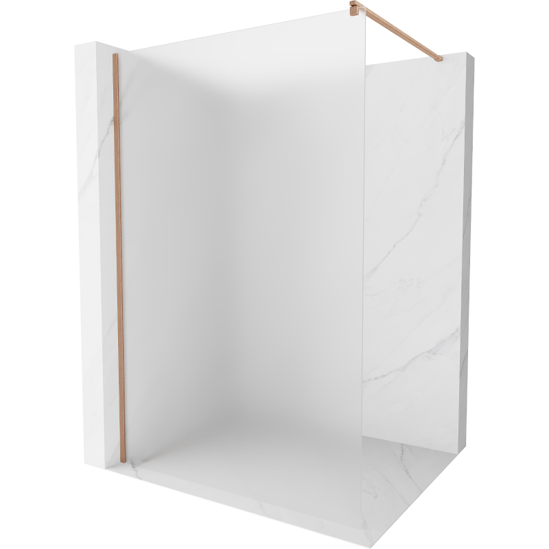 Mexen Kioto ścianka prysznicowa Walk-in 90 x 200 cm, szron 8 mm, miedź szczotkowana - 800-090-101-65-30