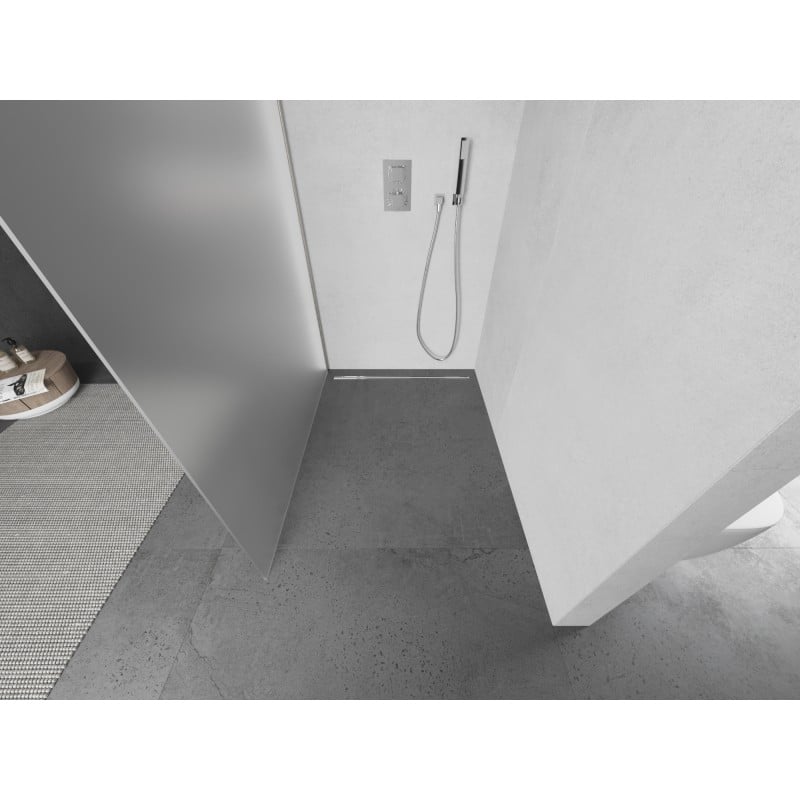 Mexen Kioto ścianka prysznicowa Walk-in 70 x 200 cm, szron 8 mm, nikiel szczotkowany - 800-070-101-97-30