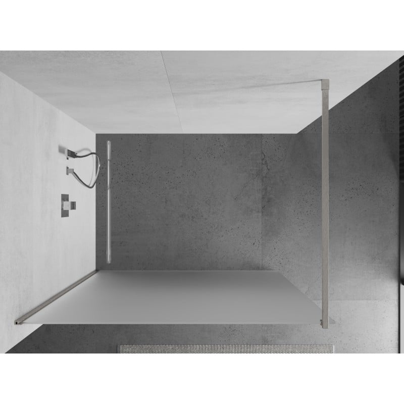 Mexen Kioto ścianka prysznicowa Walk-in 90 x 200 cm, szron 8 mm, nikiel szczotkowany - 800-090-101-97-30