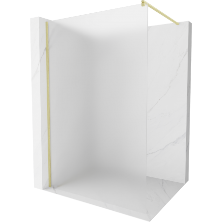 Mexen Kioto ścianka prysznicowa Walk-in 70 x 200 cm, szron 8 mm, złota szczotkowana - 800-070-101-55-30