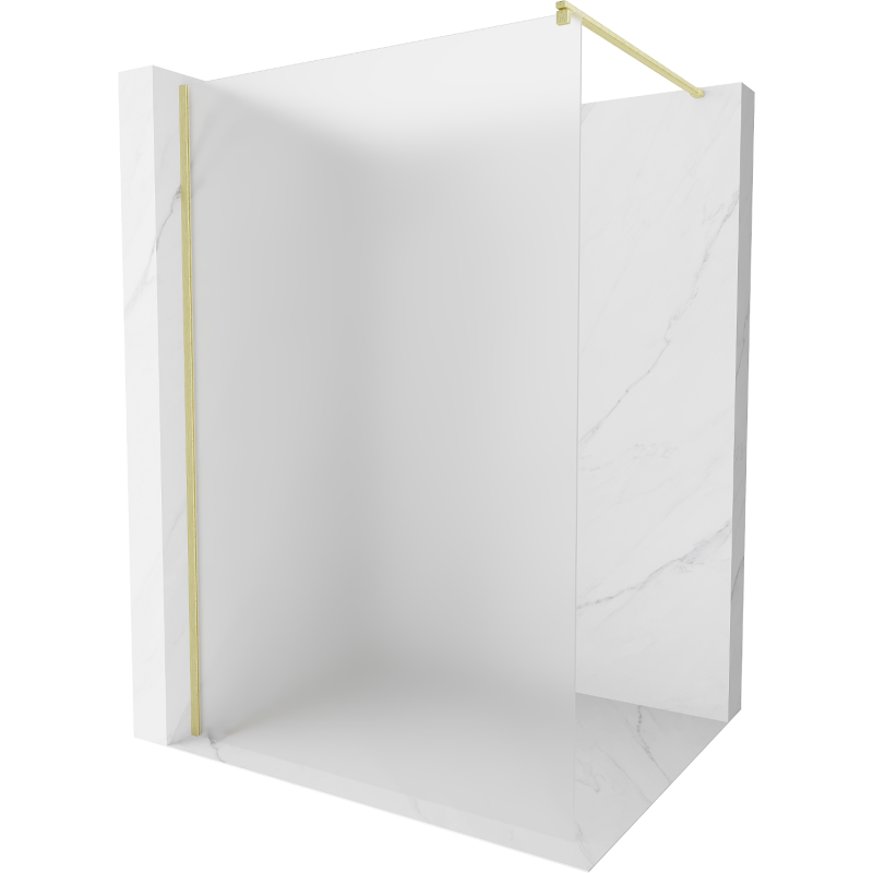 Mexen Kioto ścianka prysznicowa Walk-in 80 x 200 cm, szron 8 mm, złota szczotkowana - 800-080-101-55-30