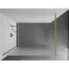 Mexen Kioto ścianka prysznicowa Walk-in 140 x 200 cm, szron 8 mm, złota szczotkowana - 800-140-101-55-30