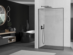 Mexen Kioto L ścianka prysznicowa Walk-in 60 x 200 cm, czarna ramka, gun metal - 800-060-103-95-70