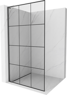 Mexen Kioto L ścianka prysznicowa Walk-in 110 x 200 cm, czarna kratka, gun metal - 800-110-103-95-77