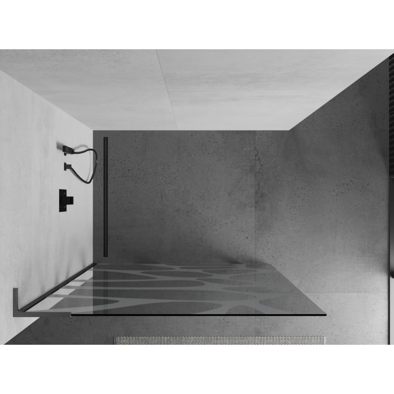 Mexen Kioto L ścianka prysznicowa Walk-in 90 x 200 cm, biała fala, gun metal - 800-090-103-95-97