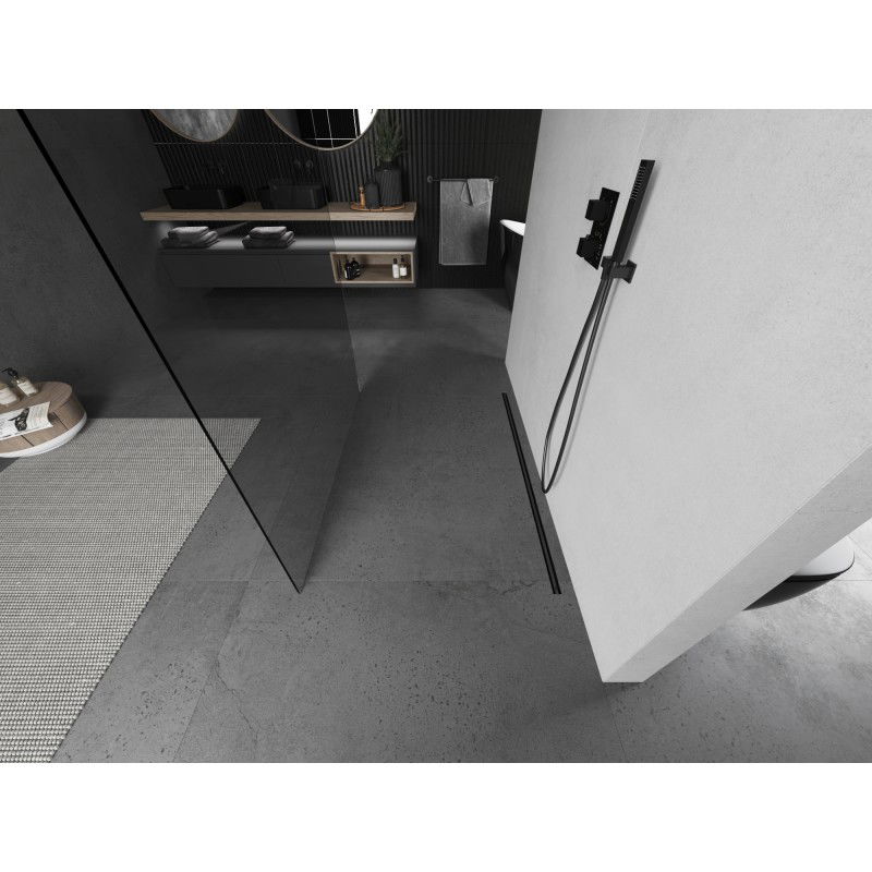 Mexen Kioto ścianka prysznicowa wolnostojąca 150 x 200 cm, transparent 8 mm, gun metal - 800-150-002-95-00