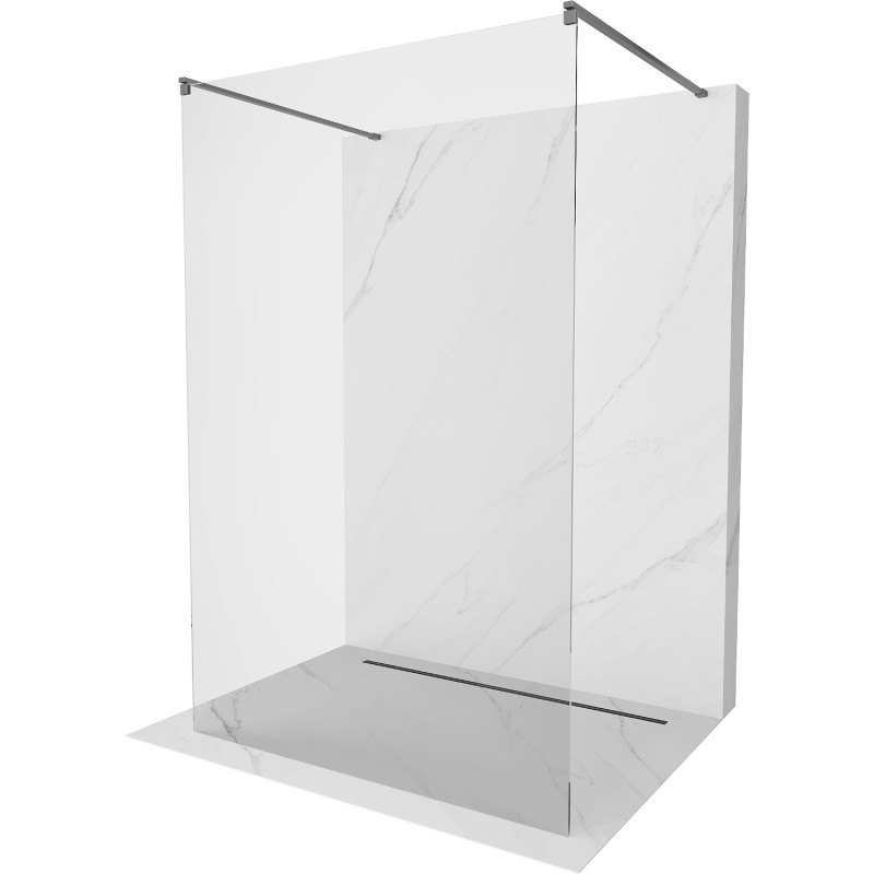 Mexen Kioto ścianka prysznicowa wolnostojąca 180 x 200 cm, transparent 8 mm, gun metal - 800-180-002-95-00
