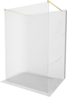 Mexen Kioto ścianka prysznicowa wolnostojąca 140 x 200 cm, prążki 8 mm, złota szczotkowana - 800-140-002-55-09