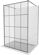 Mexen Kioto ścianka prysznicowa wolnostojąca 140 x 200 cm, czarna kratka 8 mm, gun metal - 800-140-002-95-77