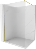 Mexen Kioto ścianka prysznicowa Walk-in 90 x 200 cm, prążki 8 mm, złota szczotkowana - 800-090-101-55-09