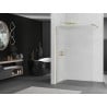 Mexen Kioto ścianka prysznicowa Walk-in 120 x 200 cm, prążki 8 mm, złota szczotkowana - 800-120-101-55-09