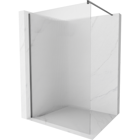 Mexen Kioto ścianka prysznicowa Walk-in 70 x 200 cm, prążki 8 mm, gun metal - 800-070-101-95-09