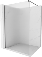 Mexen Kioto ścianka prysznicowa Walk-in 120 x 200 cm, prążki 8 mm, gun metal - 800-120-101-95-09