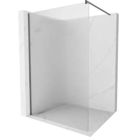 Mexen Kioto ścianka prysznicowa Walk-in 130 x 200 cm, prążki 8 mm, gun metal - 800-130-101-95-09