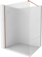Mexen Kioto ścianka prysznicowa Walk-in 90 x 200 cm, prążki 8 mm, miedź szczotkowana - 800-090-101-65-09