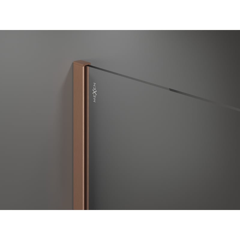 Mexen Kioto ścianka prysznicowa Walk-in 100 x 200 cm, prążki 8 mm, miedź szczotkowana - 800-100-101-65-09