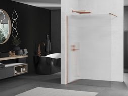 Mexen Kioto ścianka prysznicowa Walk-in 130 x 200 cm, prążki 8 mm, miedź szczotkowana - 800-130-101-65-09