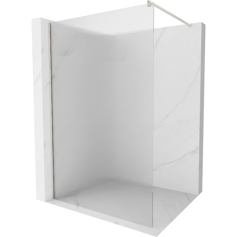 Mexen Kioto ścianka prysznicowa Walk-in 70 x 200 cm, prążki 8 mm, nikiel szczotkowany - 800-070-101-97-09