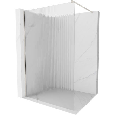Mexen Kioto ścianka prysznicowa Walk-in 130 x 200 cm, prążki 8 mm, nikiel szczotkowany - 800-130-101-97-09
