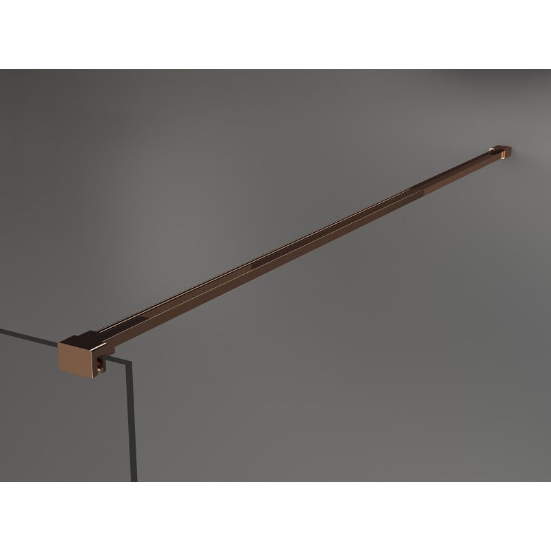 Mexen Kioto ścianka prysznicowa Walk-in 70 x 200 cm, prążki 8 mm, różowe złoto - 800-070-101-60-09