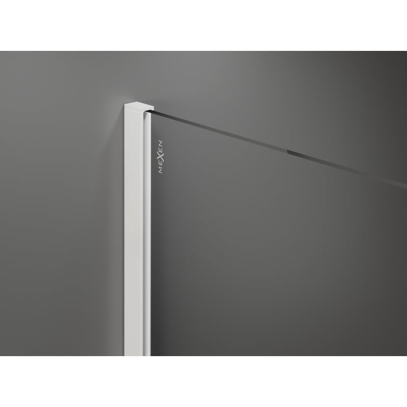 Mexen Kioto-R ścianka prysznicowa zaokrąglona Walk-in 100 x 200 cm, transparent 8 mm, biała - 800-100-101-20-06