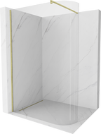 Mexen Kioto-R o ścianka prysznicowa zaokrąglona Walk-in 100 x 200 cm, transparent 8 mm, złota szczotkowana - 800-100-101-55-06