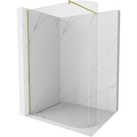 Mexen Kioto-R ścianka prysznicowa zaokrąglona Walk-in 120 x 200 cm, transparent 8 mm, złota szczotkowana - 800-120-101-55-06