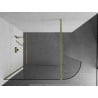 Mexen Kioto-R ścianka prysznicowa zaokrąglona Walk-in 120 x 200 cm, transparent 8 mm, złota szczotkowana - 800-120-101-55-06