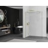 Mexen Kioto-R ścianka prysznicowa zaokrąglona Walk-in 130 x 200 cm, transparent 8 mm, złota szczotkowana - 800-130-101-55-06