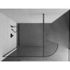 Mexen Kioto-R ścianka prysznicowa zaokrąglona Walk-in 120 x 200 cm, transparent 8 mm, gun gray szczotkowany - 800-120-101-66-06