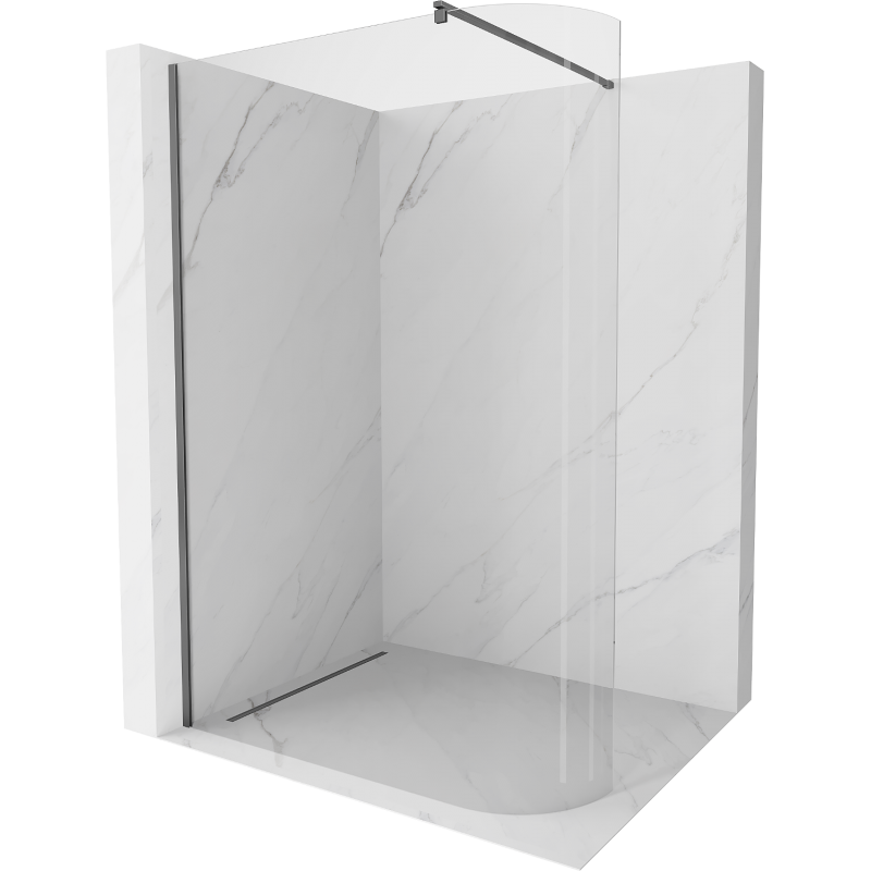 Mexen Kioto-R ścianka prysznicowa zaokrąglona Walk-in 80 x 200 cm, transparent 8 mm, gun metal - 800-080-101-95-06
