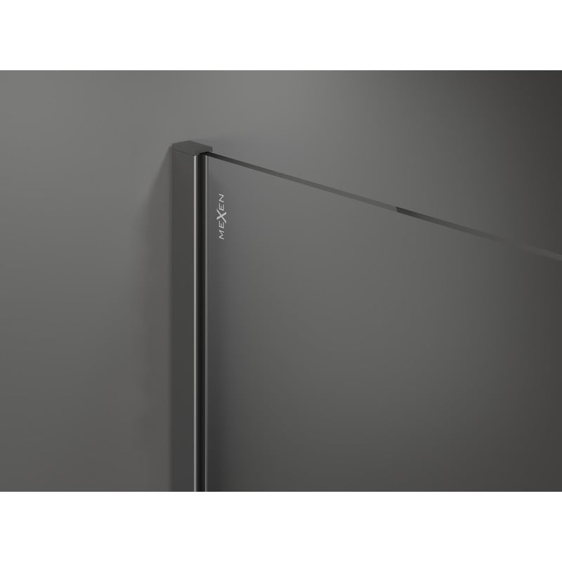 Mexen Kioto-R ścianka prysznicowa zaokrąglona Walk-in 80 x 200 cm, transparent 8 mm, gun metal - 800-080-101-95-06