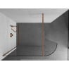 Mexen Kioto-R ścianka prysznicowa zaokrąglona Walk-in 90 x 200 cm, transparent 8 mm, miedź szczotkowana - 800-090-101-65-06