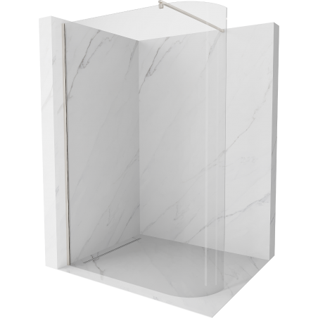 Mexen Kioto-R ścianka prysznicowa zaokrąglona Walk-in 80 x 200 cm, transparent 8 mm, nikiel szczotkowany - 800-080-101-97-06