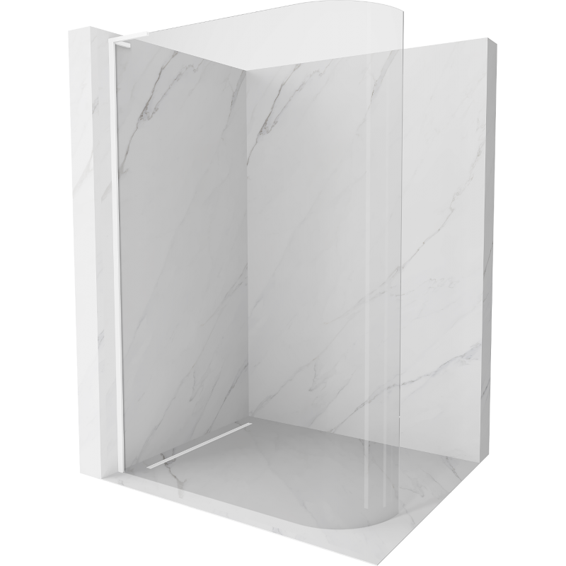 Mexen Kioto-R L ścianka prysznicowa zaokrąglona Walk-in 80 x 200 cm, transparent, biała - 800-080-103-20-06