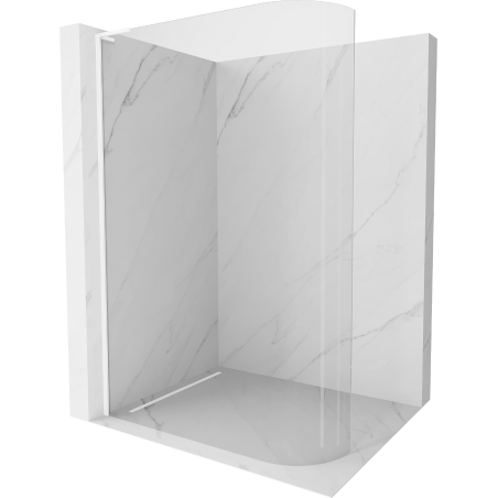 Mexen Kioto-R L ścianka prysznicowa zaokrąglona Walk-in 80 x 200 cm, transparent, biała - 800-080-103-20-06
