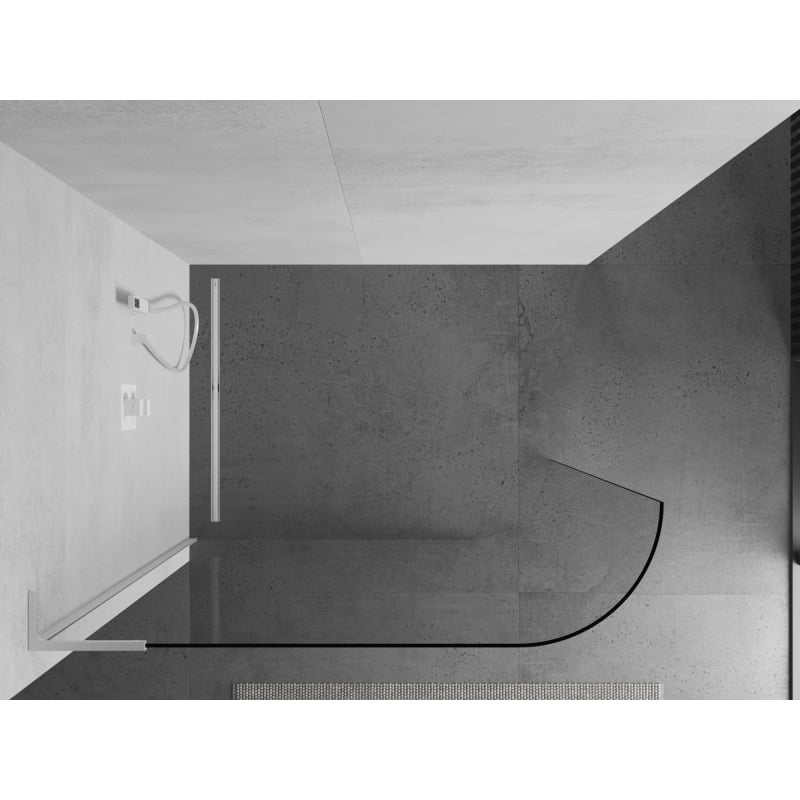 Mexen Kioto-R L ścianka prysznicowa zaokrąglona Walk-in 120 x 200 cm, transparent, biała - 800-120-103-20-06