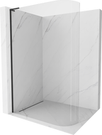 Mexen Kioto-R L ścianka prysznicowa zaokrąglona Walk-in 80 x 200 cm, transparent, czarna - 800-080-103-70-06