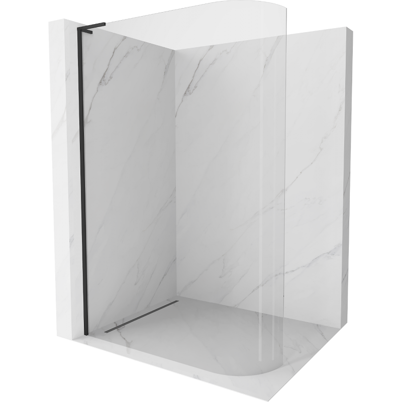 Mexen Kioto-R L ścianka prysznicowa zaokrąglona Walk-in 90 x 200 cm, transparent, czarna - 800-090-103-70-06
