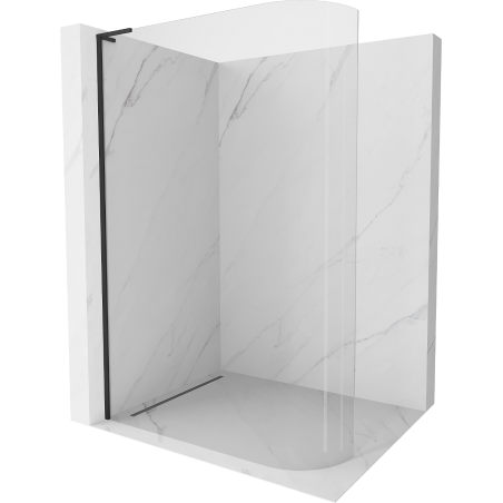 Mexen Kioto-R L ścianka prysznicowa zaokrąglona Walk-in 90 x 200 cm, transparent, czarna - 800-090-103-70-06