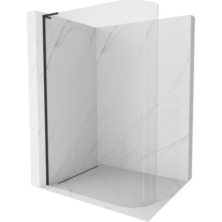 Mexen Kioto-R L ścianka prysznicowa zaokrąglona Walk-in 100 x 200 cm, transparent, czarna - 800-100-103-70-06