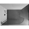 Mexen Kioto-R L ścianka prysznicowa zaokrąglona Walk-in 100 x 200 cm, transparent, czarna - 800-100-103-70-06