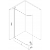 Mexen Kioto-R L ścianka prysznicowa zaokrąglona Walk-in 100 x 200 cm, transparent, gun gray szczotkowany - 800-100-103-66-06