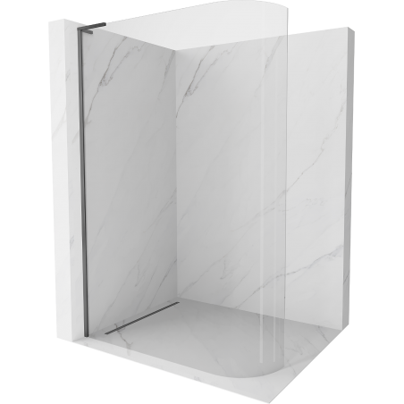 Mexen Kioto-R L ścianka prysznicowa zaokrąglona Walk-in 80 x 200 cm, transparent, gun metal - 800-080-103-95-06