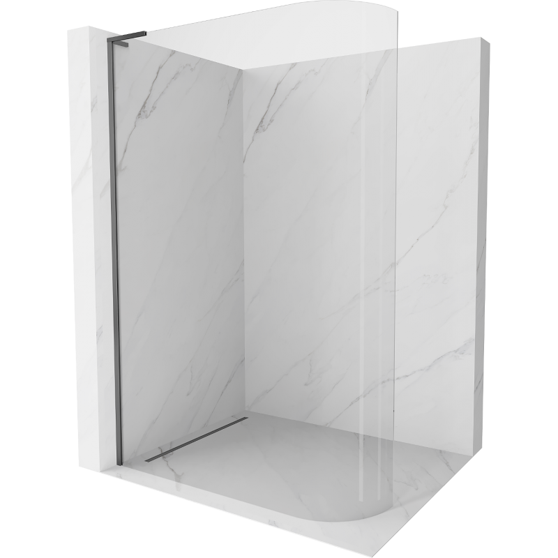 Mexen Kioto-R L ścianka prysznicowa zaokrąglona Walk-in 100 x 200 cm, transparent, gun metal - 800-100-103-95-06